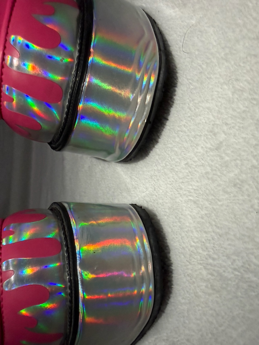 T.U.K Holographic Silver with Hot Pink Platform Shoes - Picture 5 of 6